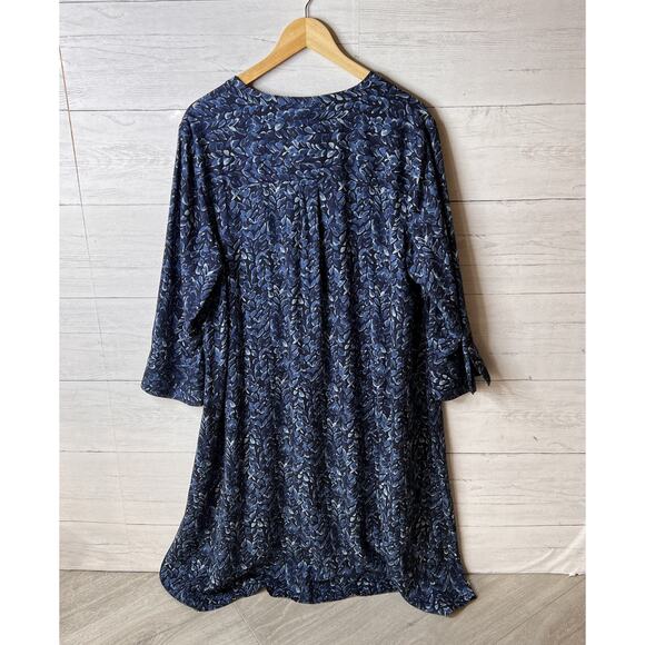 Pure Jill Dress Womens Size Large Blue Winter Sky Midi Foliage Modest Comfort - Picture 11 of 16